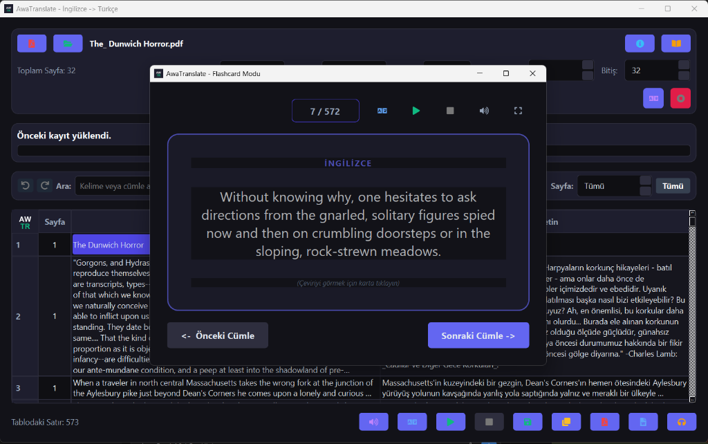 AwaTranslate Flashcard Modu
